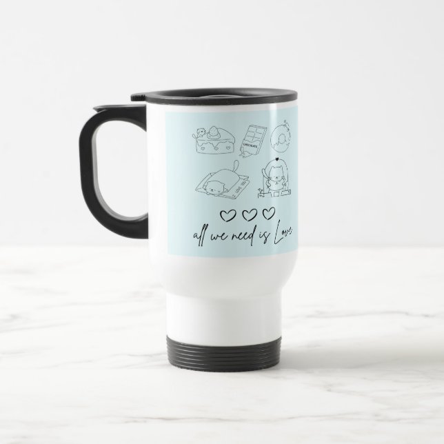 kawaii söt Kärlek Resemugg (Vänster)