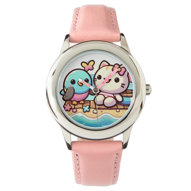 kawaii söt katt armbandsur (Framsida)