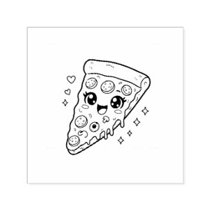 Kawaii söt pizzaslice-färgning självfärgande stämpel