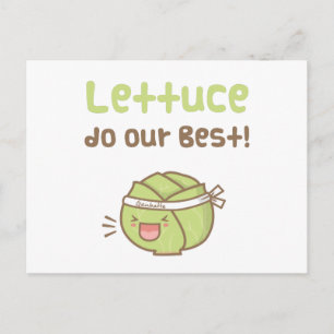 Kawaii Söt Sallad Gör Vårt Bästa Mat Puns Humor Vykort