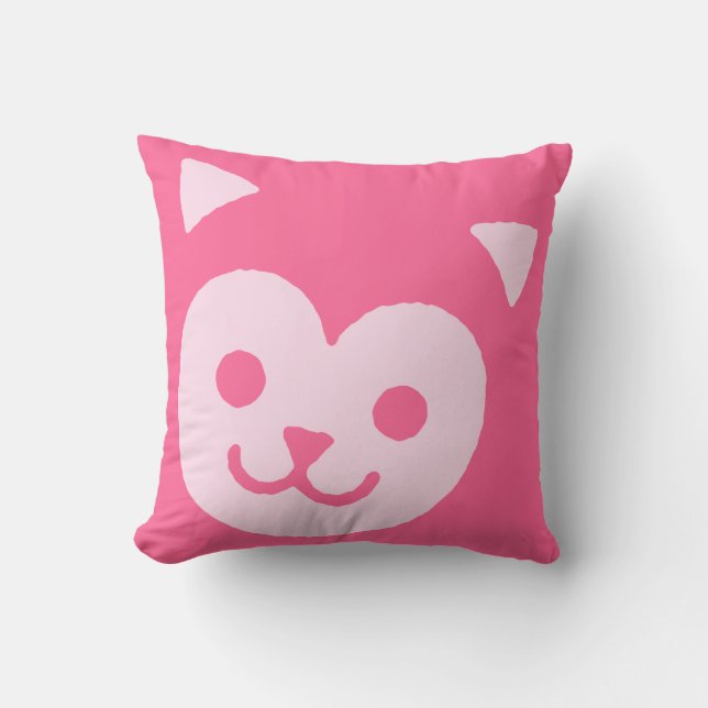 Kawaii Söt Söt Liten Katt Katt Ansikte Kudde (Framsida)