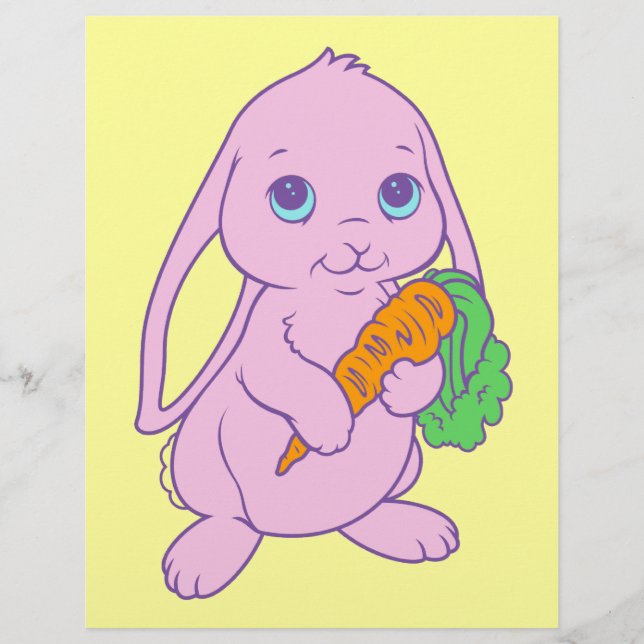 Kawaii Söt Tecknad Kanin Kanin Morot (Framsida)