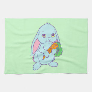 Kawaii Söt Tecknad Kanin Kanin Morot Kökshandduk