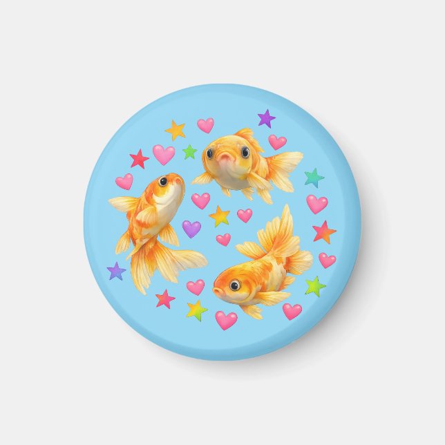 kawaii söt y2k regnbåge guldfisk  magnet (Framsidan)