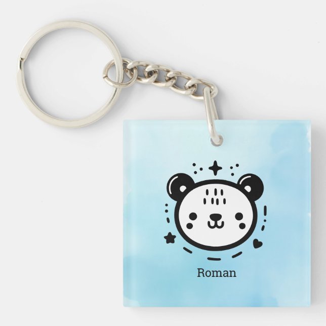 Kawaii Söta Bear Ansikte - Kawaii Minimalist Line  (Framsidan)