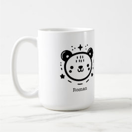 Kawaii Söta Bear Ansikte - Kawaii Minimalist Line Kaffemugg