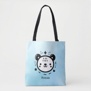 Kawaii Söta Bear Ansikte - Kawaii Minimalist Line Tygkasse