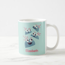 Kawaii söta figurer barn namn kaffemugg