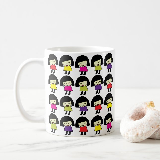 Kawaii söta flickor Kawaii Kaffemugg (Med munk)