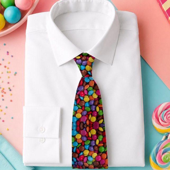 kawaii söta gods regnbågsfärger choklad godis slips (kawaii cute sweets rainbow colors chocolate candy neck tie)