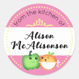 Kawaii söta grönsaker bakverk märkre för bagerigåv runt klistermärke