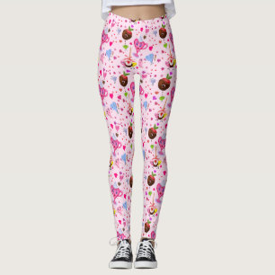Kawaii söta hjärtan och choklad leggings