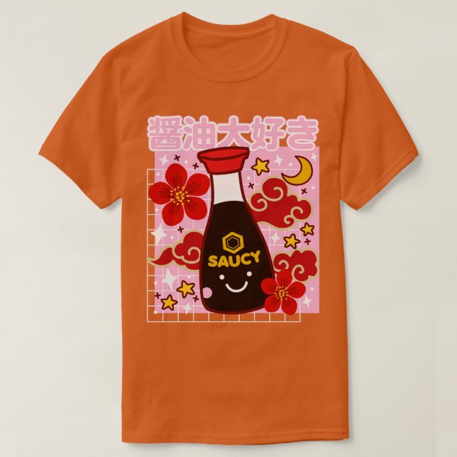Kawaii Soy Sauce Cute I Kärlek Shoyu Japansk lekon T Shirt (Design framsida)