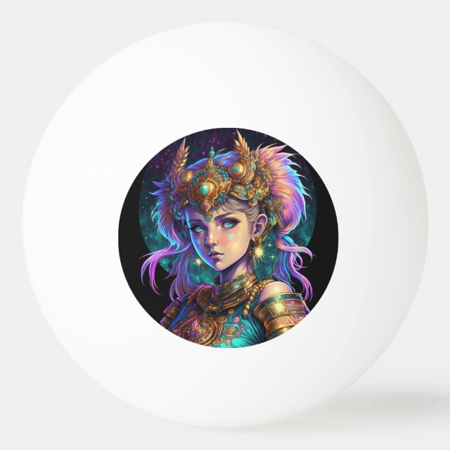 Kawaii Space Warrior Girl Pingisboll (Framsidan)