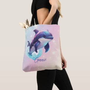 Kawaii Späckhuggare Personligad Blå & Rosa Tygkasse