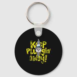 Kawaii Spark Plug Behålla Purrin Away Motivational Nyckelring