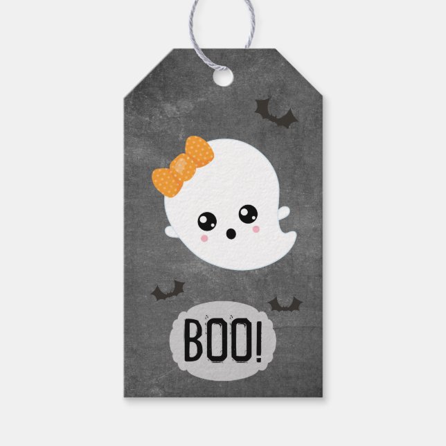 Kawaii Spök Halloween Presentetikett (Framsidan)