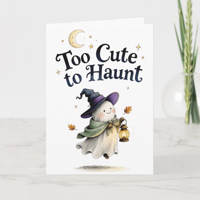 Kawaii-spöke för sött för att hemsöka kort (Framsida)