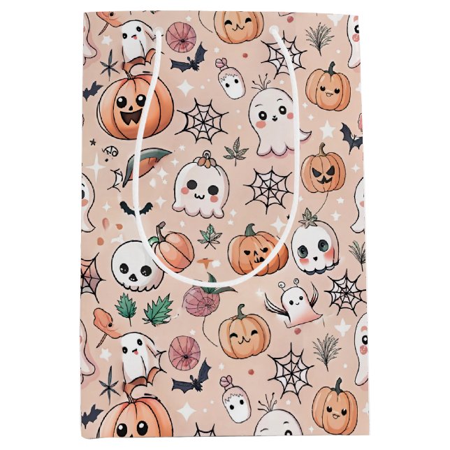 Kawaii spökpumpa Halloween orange Mönster (Framsidan)