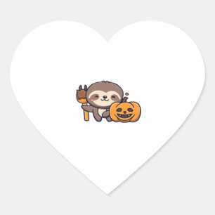 kawaii spooky sloth Classic T-Shirt Hjärtformat Klistermärke