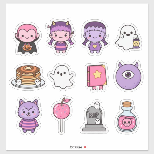 Kawaii Spooky Sweethearts Sticker Pack Klistermärken (Ark)