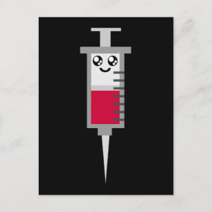 KAWAII SPRUTA SHOT MEDICAL LYCKLIG ANSIKTE VYKORT