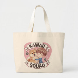 Kawaii Squad Shiba Inu Hund älskare Chibi Art Anim Jumbo Tygkasse