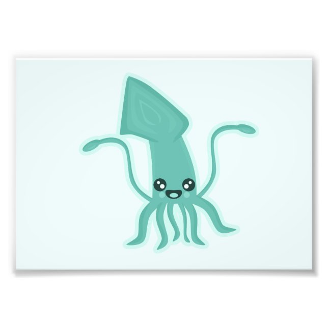 Kawaii Squid Fototryck (Framsidan)