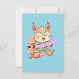 Kawaii Squirrel Samurai. Anteckningskort