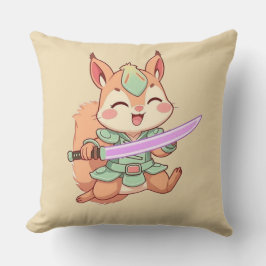 Kawaii Squirrel Samurai. Kudde