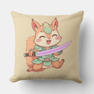 Kawaii Squirrel Samurai. Kudde