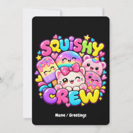 Kawaii Squishy Crew Söt Pastell Godis Anime Konst Inbjudningar