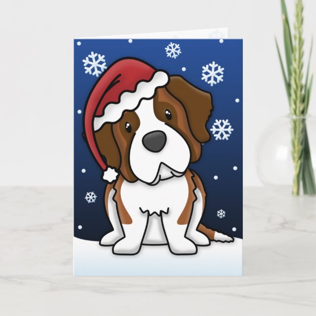 Kawaii St Bernard julkort Helgkort (Framsida)