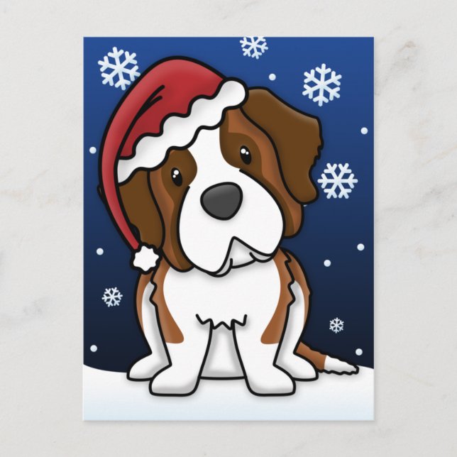 Kawaii St Bernard julvykort Helg Vykort (Framsida)
