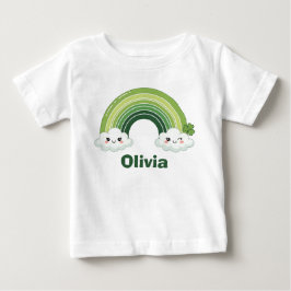 Kawaii St. Patrick's Day Grön Regnbåge T Shirt
