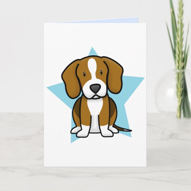 Kawaii Star Beagle Card Kort (Framsida)