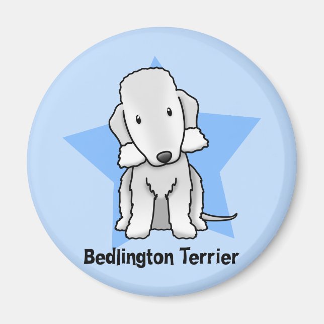Kawaii Star Bedlington Terrier Magnet (Framsidan)