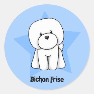 Kawaii Star Bichon Frise Runt Klistermärke