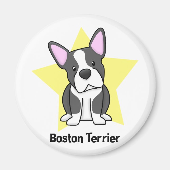 Kawaii Star Boston Terrier Magnet (Framsidan)