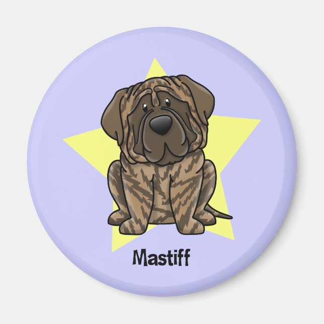 Kawaii Star Brindle Mastiff Magnet (Framsidan)
