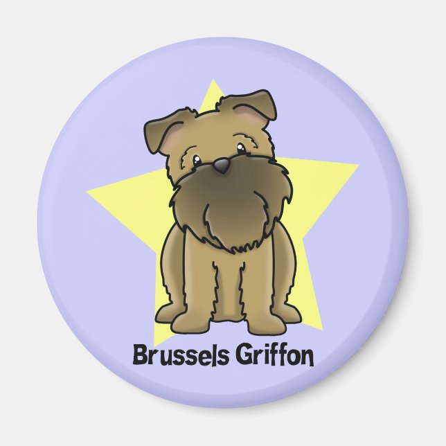 Kawaii Star Brussels Griffon Magnet (Framsidan)