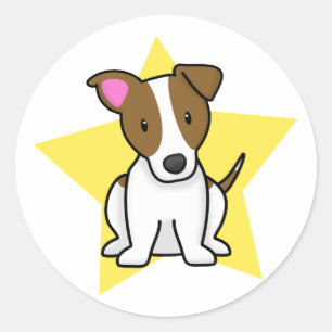 Kawaii Star Jack Russell Terrier Runt Klistermärke