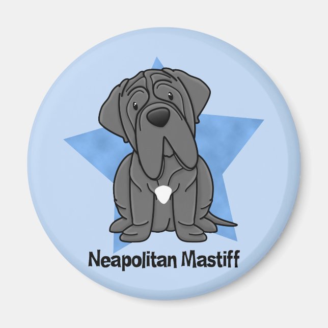 Kawaii Star Neapolitan Mastiff Magnet (Framsidan)