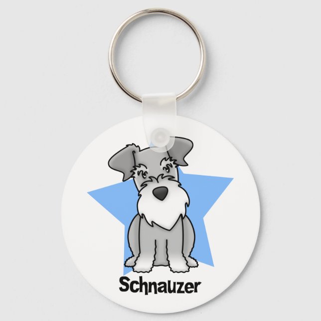 Kawaii Star Schnauzer Nyckelring (Framsida)