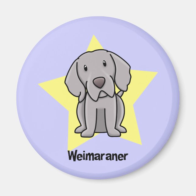 Kawaii Star Weimaraner Magnet (Framsidan)