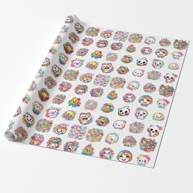 Kawaii Stickers frågar om Cute Presentpapper (Utrullad)
