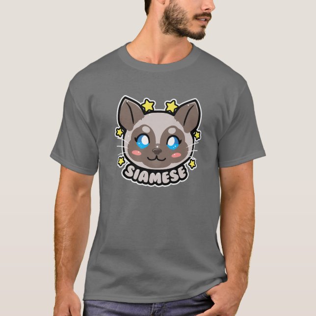 KAWAII Stil Siamese Cat T Shirt (Framsida)