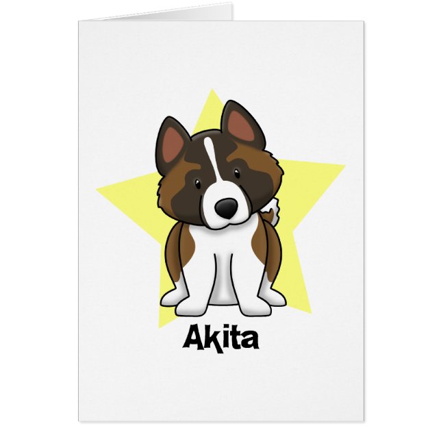 Kawaii stjärna Akita Hälsningskort (Framsidan)