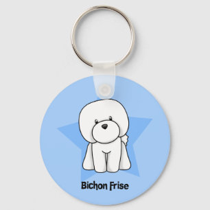 Kawaii stjärna Bichon Frise Nyckelring