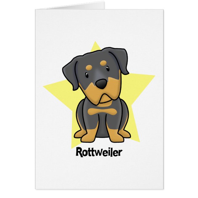 Kawaii stjärna Rottweiler Hälsningskort (Framsidan)